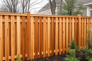 Professionally built wooden fence