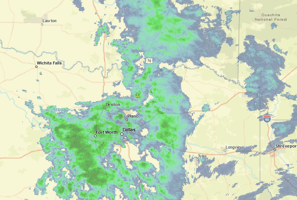 Sample weather radard image for WeatherSources real time page.
