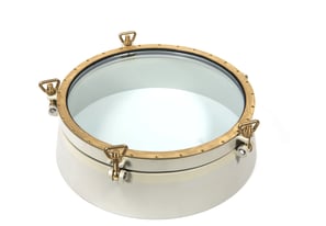 Extra Large 600mm opening porthole Steel and brass