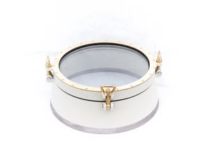 Large 450mm opening porthole Steel and brass
