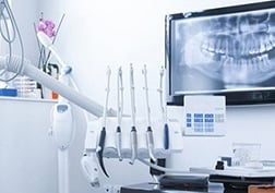 a dentist's office with a advanced dental care unit