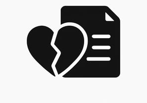 a broken heart in a file folder