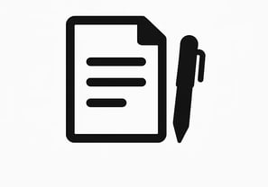 a pen and a pen on a white background
