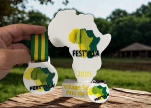 médaille et trophée en forme du continent africain en impression 3D