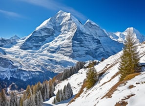 a person on a snow covered mountain with a snowboard