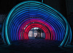 Tunel de fita led digital endereçavel em evento