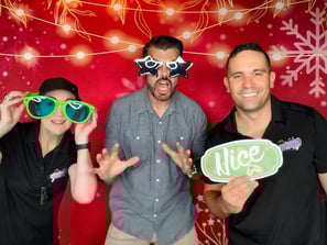 SweetAz Co. with Brendan in the Aldi xmas photo booth for his area staff at Eat Streets.