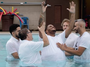 a man being baptized