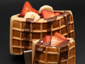 chocolate hazelnut stuffed waffle