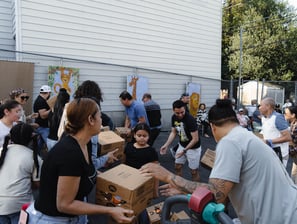 many people serving the community