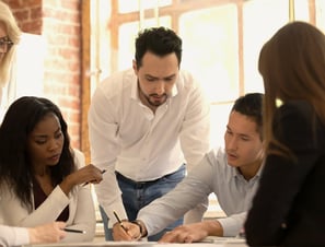 Professional co-workers in a meeting