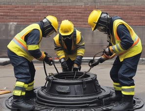 Confined space, man hole, ducks, vents, hole watcher, H2s