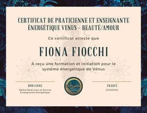 Certificat enseignante soins énergétiques