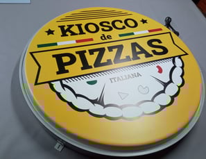 luminoso redondo kiosco de pizzas