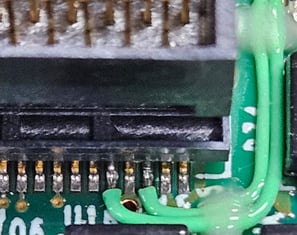 Connector legs stitching