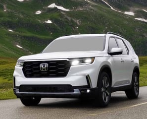 white front view honda pilot on michelin tyres sold at the auto store