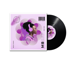 a cd cover of a woman with headphones on