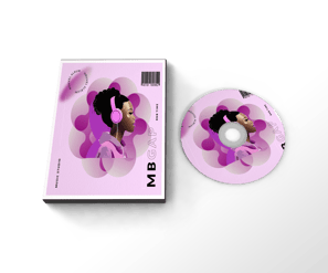 a cd with a pink flower on it