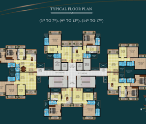 Typical floor plan of ellora emerald 3rd to 7th floor,9th to 12th floor,14th to 17th floor
