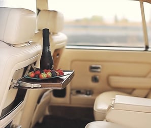 Travel luxury with champagne a fruits