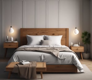 Wood King Size Bed paid link.