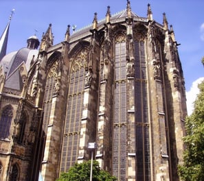 A grand cathedral in Aachen, Germany