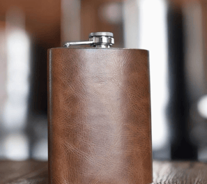 Personalized Leather Gift Golf Flask