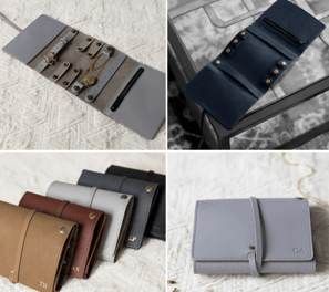 Personalized Leather Gift Jewelry Roll