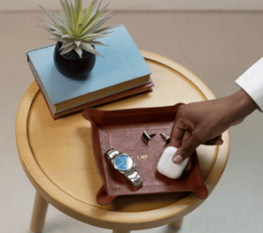 Personalized Leather Gift Structured Catchall Calet