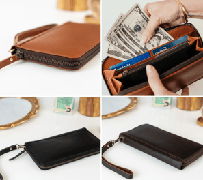 Personalized Leather Gift Wristlet Wallet
