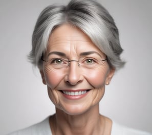 woman in black blazer with brown hair