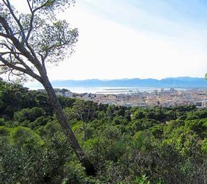 View over Cagliari and Poetto from Monte Urpinu