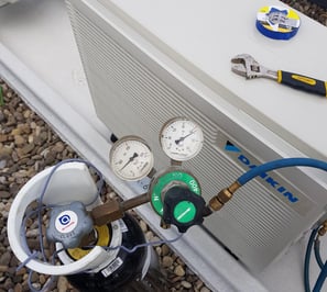 Comprobación de gas en un split