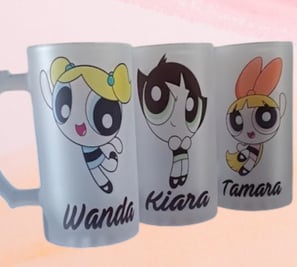 Jarras Esmeriladas con diseño de Las Chichas Superpoderosas