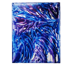 Pile Bones encaustic wax iron painting plywood artist art abstract 2016 collection blues purples awareness awakening