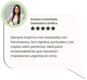 Testimonio de emprendedora sobre impresiones urgentes en Lima con Peruimpress