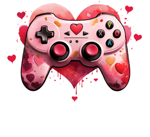 a pink video game controller controller with a heart shaped video game controller