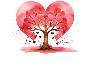 a tree with hearts on it and a heart shaped tree