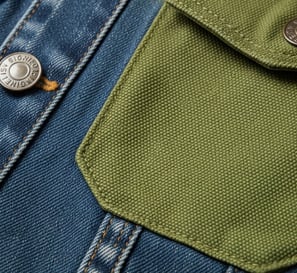 Saku rompi denim dari kain kanvas SIGNIFO Hijau TNI
