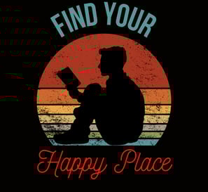 a man sitting on a chair with a book and a book