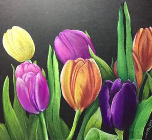 Tulips Colored Pencil