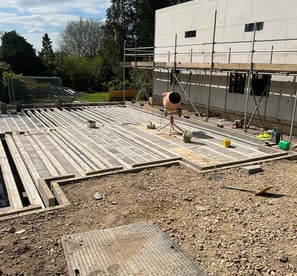 Groundwork Company preparing Block and beam flooring