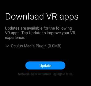 Download VR apps screen