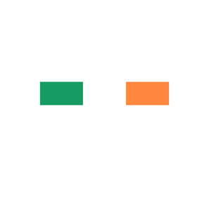 a black and white sign with the word ireland on it