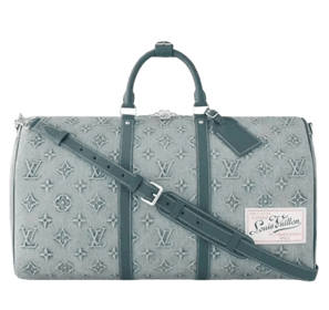 Louis Vuitton Keepall Bandouliere 50 Monogram Washed Cloth in denim