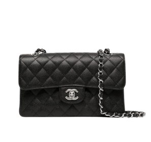 Chanel Classic Caviar flap handbag silver hardware