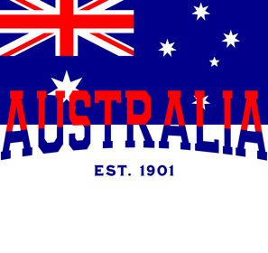 a flag with the words australia on it
