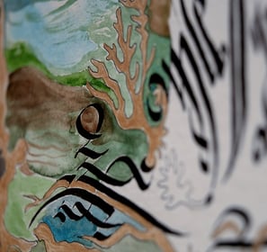 Dessin et calligraphie réalisée en art-thérapie