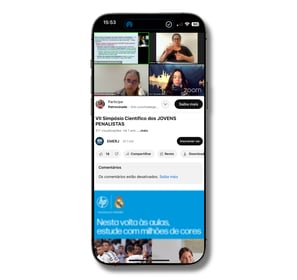 Imagem de celular referente a Fórum permanente da Associação Internacional de Direito Penal OES ADV