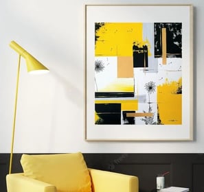 Painting in black and yellow